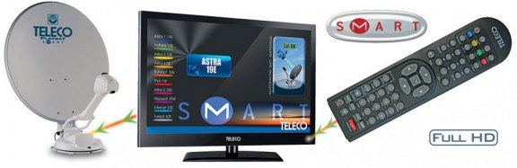 Teleco ELSK8524 Flatsat Elegance Easy SMART Skew 85cm+TY2 24 inch tv - 1