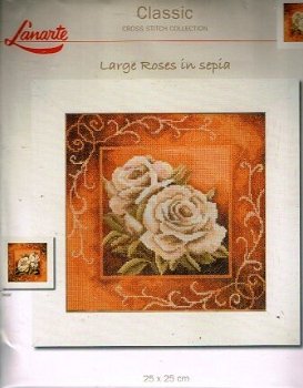 LANARTE BORDUURPAKKET LARGE ROSES 35036 - 1