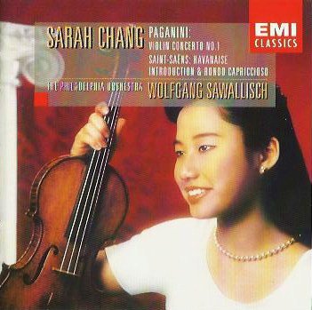 Sarah Chang, Paganini*, Saint-Saëns*, The Philadelphia Orchestra, Wolfgang Sawallisch ‎– Violin Conc - 1