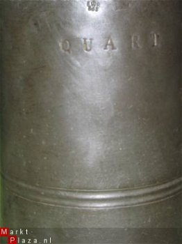 Antiek tinnen quart gedateerd 1858. - 2