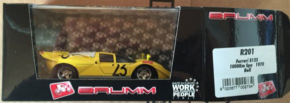 1:43 Brumm R201 Ferrari 512 S 1000 Kms Spa 1970 #23 - 1