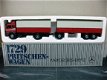 1:43 NZG 314 Mercedes MB 1729 LKW Truck & Trailer 1986 Rood - 1 - Thumbnail