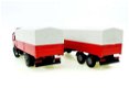 1:43 NZG 314 Mercedes MB 1729 LKW Truck & Trailer 1986 Rood - 3 - Thumbnail