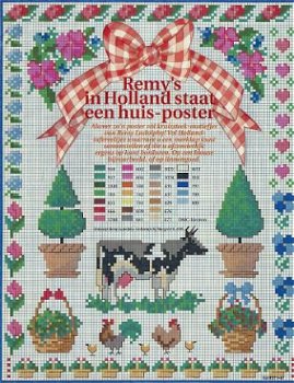 Borduurpatroon Remy's In Holland staat een huis poster - 1