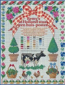Borduurpatroon Remy's In Holland staat een huis poster