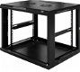 6U 19inch wandkast glazen deur zwart maat BxDxH 600x600x368mm - 2 - Thumbnail