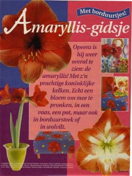 Amaryllisgidsje met borduurpatroontjes - 1