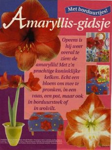 Amaryllisgidsje met borduurpatroontjes