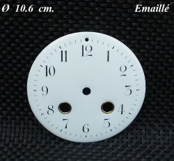 Wijzerpl = Franse pendule = bol = emaillé= 24755