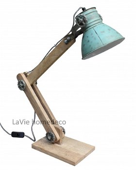 Bureaulamp hout Antic Green - 1