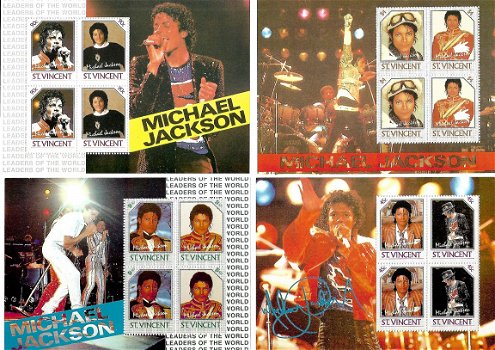 Set van 4 vellen postzegels Michael Jackson - St. Vincent - 1