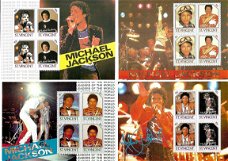Set van 4 vellen postzegels Michael Jackson - St. Vincent