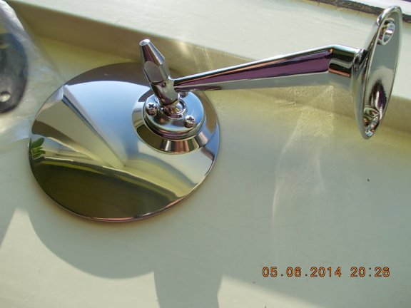 Oldtimer Spiegel Chroom Universeel Nieuw. KT432 - Afbeelding 4