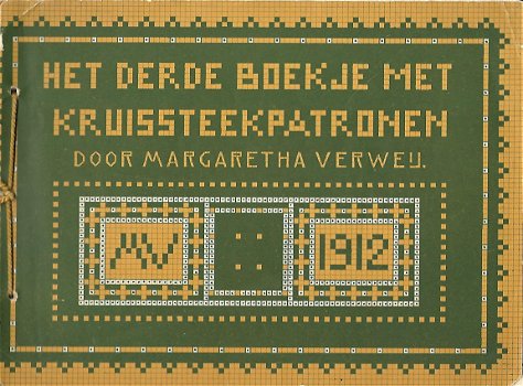 Antiek borduurboekje Het derde boekje met kruissteekpatronen-Margaretha Verweij - 1
