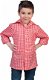 Blouse rood-wit jongen maat 116 140 164 - 1 - Thumbnail