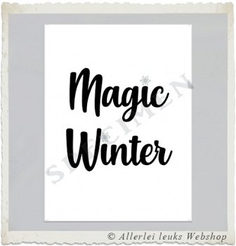 Winter kaart quote magic winter A6 wenskaarten decoratie - 1