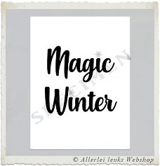 Winter kaart quote magic winter A6 wenskaarten decoratie