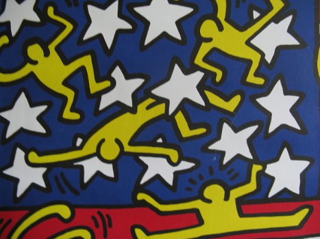 Een grote kleurrijke poster van Keith Haring! - 3