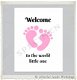 Baby kaart welcome little one roze A6 wenskaarten - 1 - Thumbnail