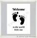 Baby kaart welcome little one roze A6 wenskaarten - 4 - Thumbnail