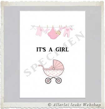 Baby kaart welcome little one roze A6 wenskaarten - 6