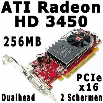 ATI Radeon HD 3450 3470 256MB PCI-e VGA Kaart | DX10.1 LP/FH - 1