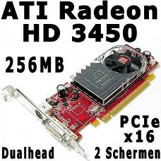 ATI Radeon HD 3450 3470 256MB PCI-e VGA Kaart | DX10.1 LP/FH