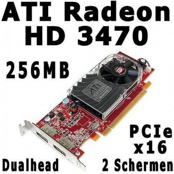 ATI Radeon HD 3450 3470 256MB PCI-e VGA Kaart | DX10.1 LP/FH - 2