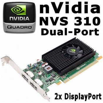 nVidia Quadro NVS 310 Dual-Port DP/DVI/HDMI PCI-e VGA Kaart - 1