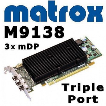 Matrox M9138 1GB PCI-e x16 Triple Head | HDMI DVI DP | Win10 - 1