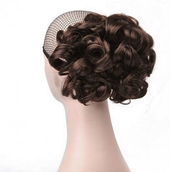 Chignon elastisch haarstukje / vlinderkam in diverse kleuren € 12,95 - 5