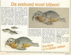 Borduurpatroon Zeehond uit de Margriet serie Handig