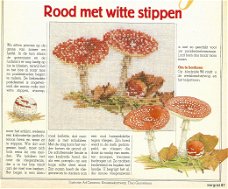 Borduurpatroon Vliegenzwam uit de Margriet serie Handig