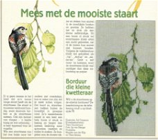 Borduurpatroon Staartmees op elzetak uit de Margriet serie Handig