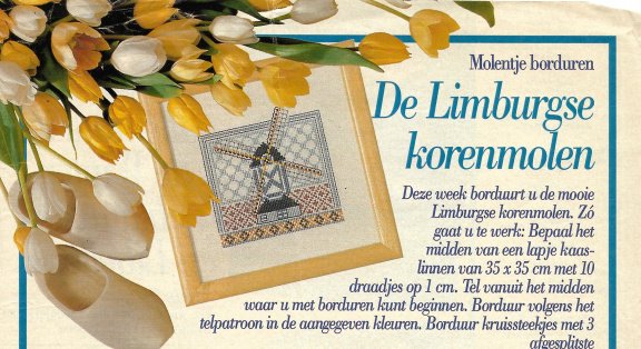 Borduurpatroon Limburgse korenmolen - 1
