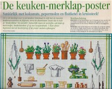 Borduurpatroon de Keuken merklap poster