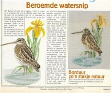 Borduurpatroon Watersnip uit de Margriet serie Handig