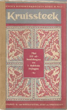 Antiek borduurboekje Kruissteek van Beyers Handwerkboeken serie H no. 12 - 1