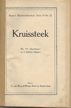 Antiek borduurboekje Kruissteek van Beyers Handwerkboeken serie H no. 12 - 2