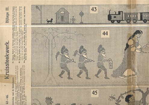 Antiek borduurboekje Kruissteek van Beyers Handwerkboeken serie H no. 12 - 6