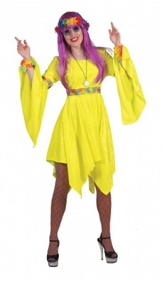 Hippy woman neon yellow maat 36-38 40-42 44-46