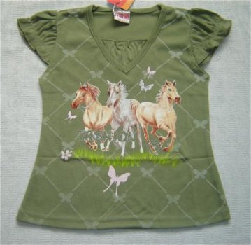 LEUK T-Shirt met paarden print maat 104/110 - 1