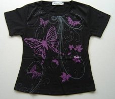 MOOI  Stretch T-Shirt  met VLINDERS  maat 12