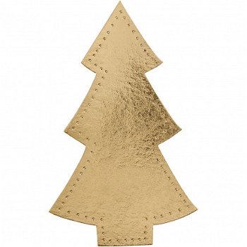 Leerpapier kerstboom naturel 18cm 4 stuks hobbymaterialen - 2