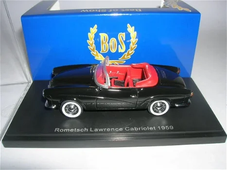 1:43 BoS-Models 43296 Rometsch Lawrence Cabriolet 1959 zwart met rood interieur - 1
