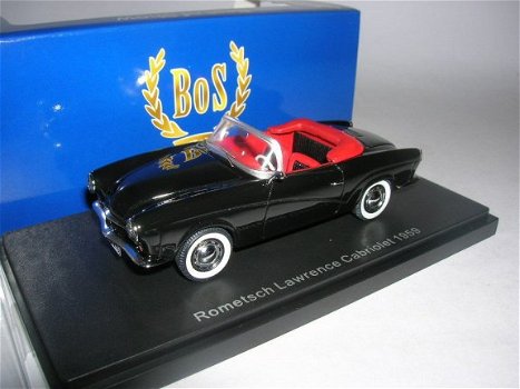 1:43 BoS-Models 43296 Rometsch Lawrence Cabriolet 1959 zwart met rood interieur - 2