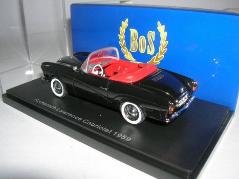 1:43 BoS-Models 43296 Rometsch Lawrence Cabriolet 1959 zwart met rood interieur - 3