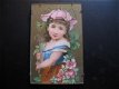 Voor in een groter poppenhuis: antiek schilderijtje...kleuren litho ca .1890 - 1 - Thumbnail