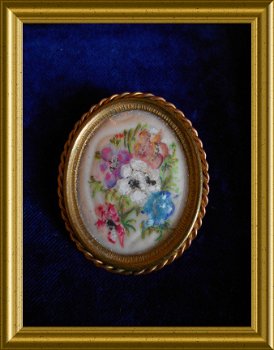 Oude bloemen broche - 1