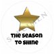 Witte kerst stickers season to shine Ø 40mm (per 4 stuks) - 1 - Thumbnail